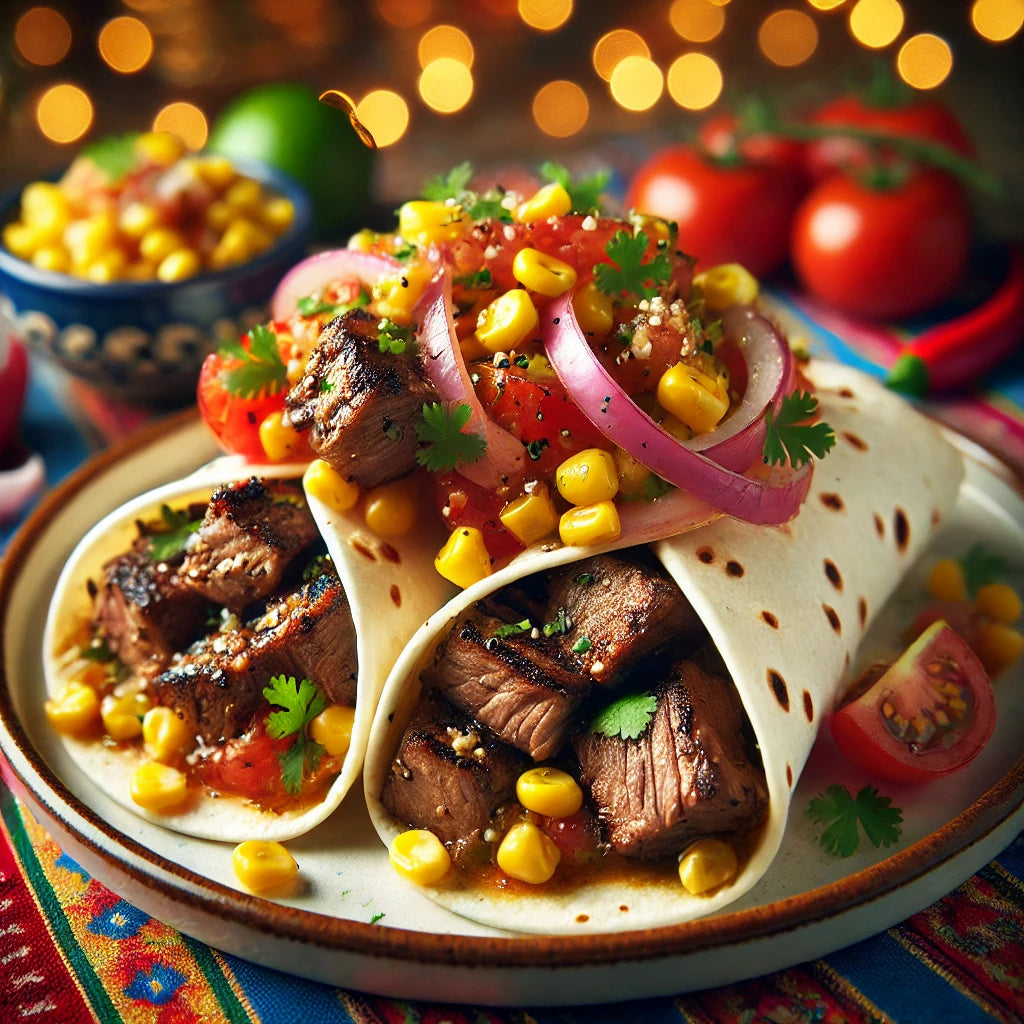 Lamb Fajitas with Sweetcorn Salsa